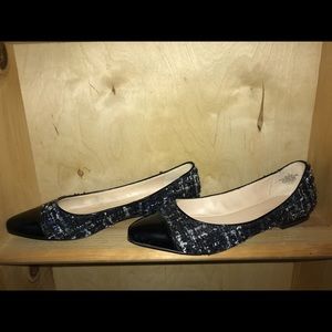 Sz 7 NINE WEST black and blue flats